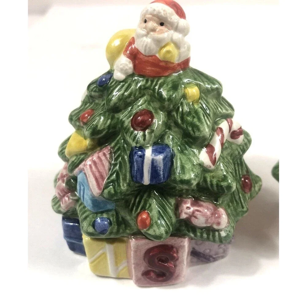 Spode Christmas Tree Santa Presents Salt & Pepper Shakers 3.5